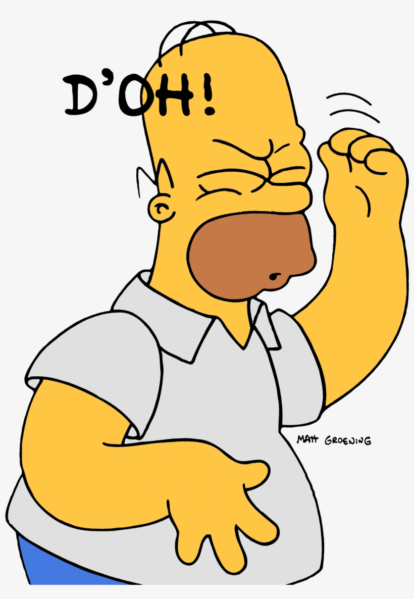 Homer Simpson facepalming with a giant D'OH!